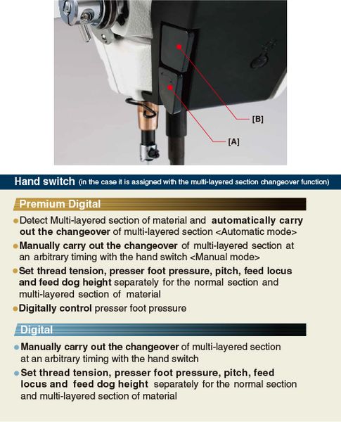 JUKI DDL-9000C-FMS — Ручные переключатели с настраиваемыми функциями