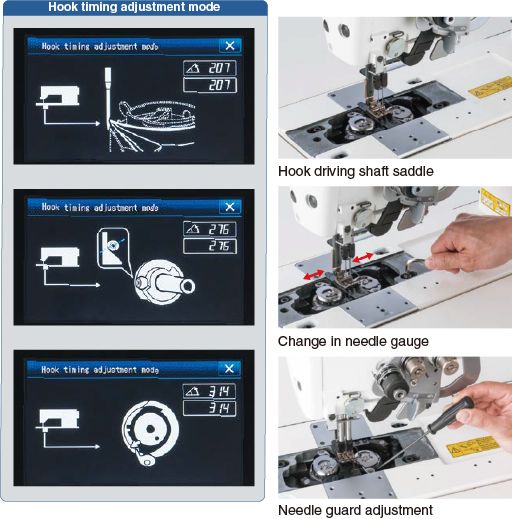 JUKI LH-4588CFG-7 — Сокращение времени регулировки синхронизации челнока