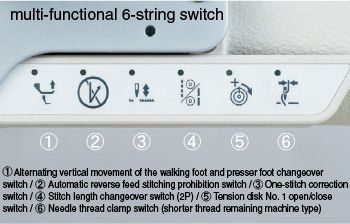 JUKI LU-2868AL-7 — Многофункциональный 6-струнный переключатель (переключатель обрезки нити)