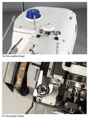 JUKI MEB-3200CSS — Механизм активного натяжения (компьютеризированный механизм управления натяжением нити) Электронный контроль натяжения верхней и нижней нити