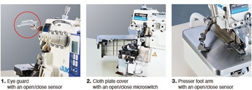 JUKI MO-6800AS/DD10, 22, 23 — Блок датчика крышки и блок микропереключателя крышки